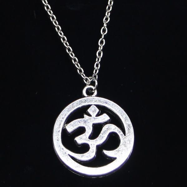 20pcs new fashion necklace 25mm yoga om pendants short long women men colar gift jewelry choker 201014, Silver
20pcs new fashion necklace 25mm yoga om pendants short long women men colar gift jewelry choker 201014, Silver