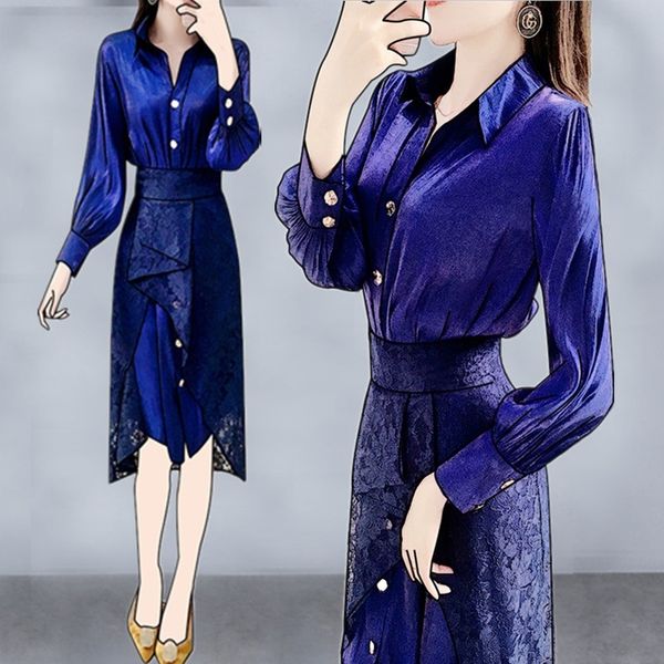 small fragrance suit autumn winter 2019 new fashion temperament celebrity shirt shirt dress dress lace skirt with lace skirt two sets kab9c, Gray
small fragrance suit autumn winter 2019 new fashion temperament celebrity shirt shirt dress dress lace skirt with lace skirt two sets kab9c, Gray