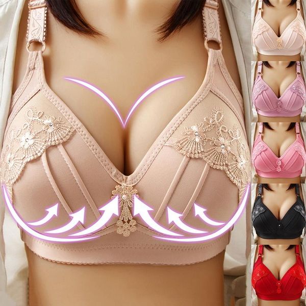 adjustable bras for women thin deep v cup bra intimates lingerie comfort without steel ring push up brasieres plus size, Red;black
adjustable bras for women thin deep v cup bra intimates lingerie comfort without steel ring push up brasieres plus size, Red;black