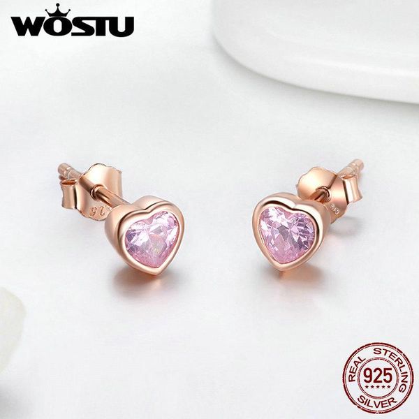 wostu authentic 925 sterling silver rose gold sparkling heart stud earrings for women pink cz silver jewelry birthday gift, Golden;silver
wostu authentic 925 sterling silver rose gold sparkling heart stud earrings for women pink cz silver jewelry birthday gift, Golden;silver
