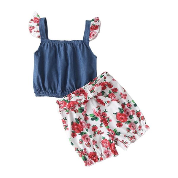 2pcs leisure summer clothes set comfortable chic fashionable baby kid girl floral print flying sleeve t-shirts shorts, White
2pcs leisure summer clothes set comfortable chic fashionable baby kid girl floral print flying sleeve t-shirts shorts, White