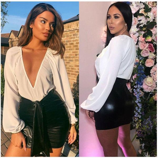 women's jumpsuits & rompers women deep v neck jumpsuit chiffon white casual loose long sleeve bodysuit clubwear 2021, Black;white
women's jumpsuits & rompers women deep v neck jumpsuit chiffon white casual loose long sleeve bodysuit clubwear 2021, Black;white