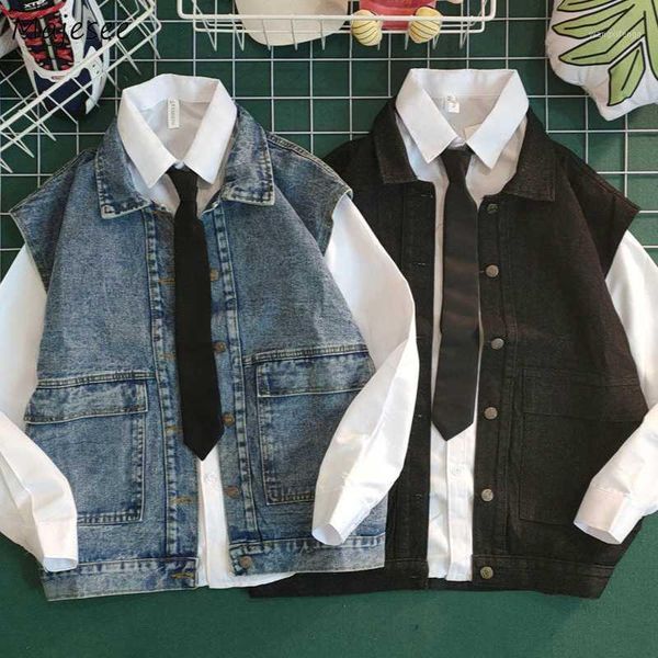 vest men solid simple single breasted leisure chic pockets sleeveless coats mens students denim all-match waistcoats couples new1, Black;white
vest men solid simple single breasted leisure chic pockets sleeveless coats mens students denim all-match waistcoats couples new1, Black;white
