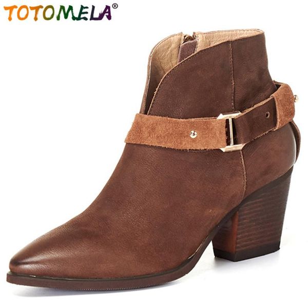 totomela 2020 cowboy western boots women genuine leather shoes metal decoration fashion autumn winter ankle boots woman, Black
totomela 2020 cowboy western boots women genuine leather shoes metal decoration fashion autumn winter ankle boots woman, Black
