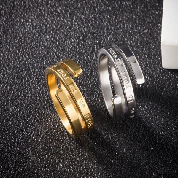 2019 men inspirational ring jewelry 1pc custom sayings engraved 316l stainless steel wire finger ring titanium wrap1, Golden;silver
2019 men inspirational ring jewelry 1pc custom sayings engraved 316l stainless steel wire finger ring titanium wrap1, Golden;silver