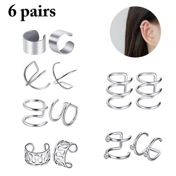 stud on cartilage earring cuff piercing-clip ear rock wrap fashion pairs 6, Golden;silver
stud on cartilage earring cuff piercing-clip ear rock wrap fashion pairs 6, Golden;silver