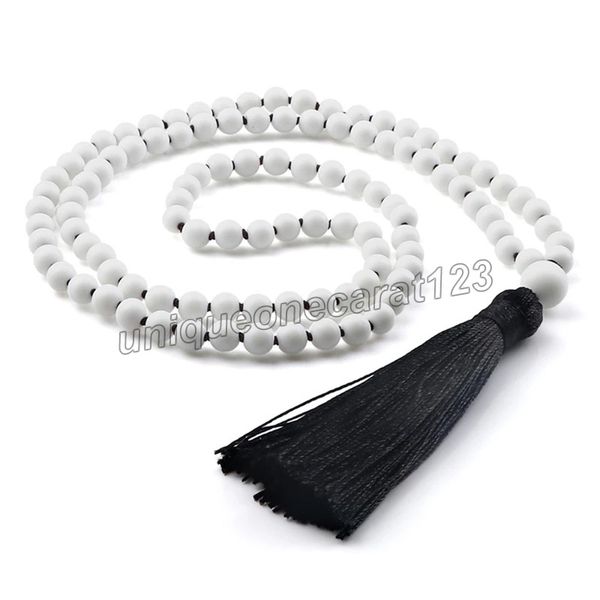simple black tassel yoga necklace 6mm natural stone matte white porcelain charm chain necklace for women men jewelry friend gift, Silver
simple black tassel yoga necklace 6mm natural stone matte white porcelain charm chain necklace for women men jewelry friend gift, Silver