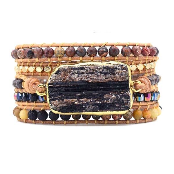 native inspired designer leather bracelet black tourmalinetour mix 5 strands woven wrap bracelets bohemian bracelet dropship y200107, Golden;silver
native inspired designer leather bracelet black tourmalinetour mix 5 strands woven wrap bracelets bohemian bracelet dropship y200107, Golden;silver