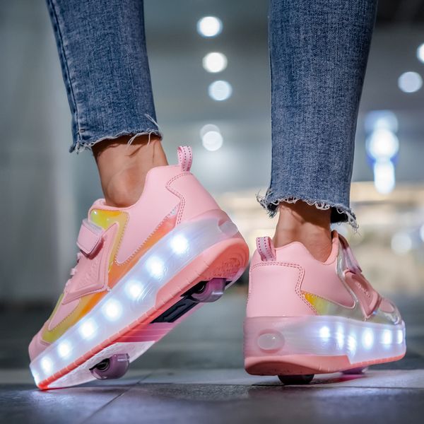 usb charging children two girls boys led sneakers with wheels kids boy girl roller skate shoes, Black;red
usb charging children two girls boys led sneakers with wheels kids boy girl roller skate shoes, Black;red