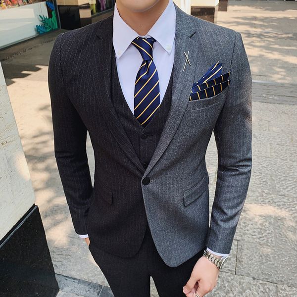 2020 stripe blazer splice fine fit party dress suit single button 3pc male blue jacket hombre smoking uomo 9mhu, White;black
2020 stripe blazer splice fine fit party dress suit single button 3pc male blue jacket hombre smoking uomo 9mhu, White;black