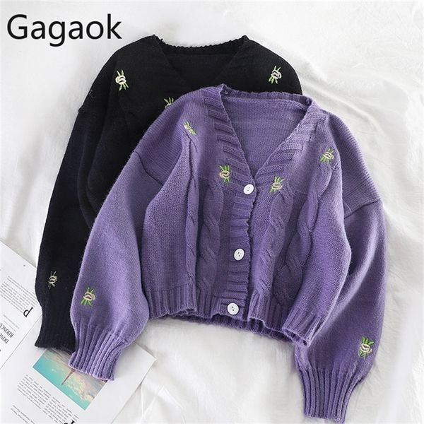 gagaok women knitted cute fashion loose sweater spring autumn v-neck lantern sleeve embroidery floral harajuku female cardigan y200910, White;black
gagaok women knitted cute fashion loose sweater spring autumn v-neck lantern sleeve embroidery floral harajuku female cardigan y200910, White;black