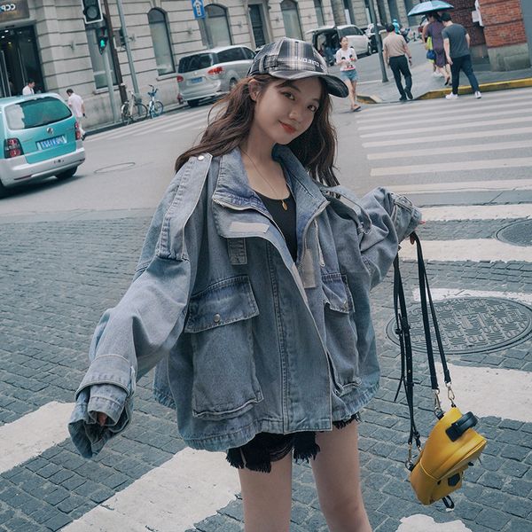 2021 New Jacket Female Jeans Loose Korean Style Spring New Solid Lapel Short Early Autumn Denim 36m Qogr, Black
2021 New Jacket Female Jeans Loose Korean Style Spring New Solid Lapel Short Early Autumn Denim 36m Qogr, Black