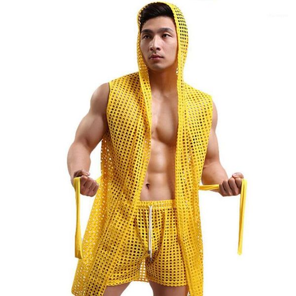 kwan.z men's bathrobes kimono home casual sleepwear hollow nets men's bathrobe gown hooded mantle men homme badjas dressing1, Black;brown
kwan.z men's bathrobes kimono home casual sleepwear hollow nets men's bathrobe gown hooded mantle men homme badjas dressing1, Black;brown