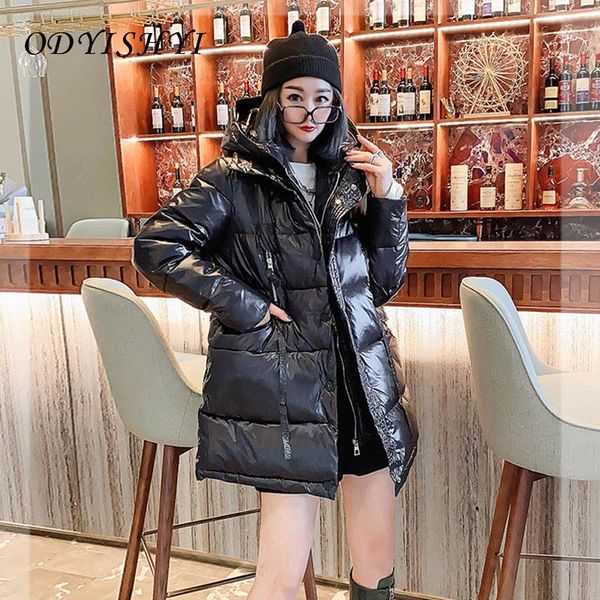 women's down & parkas 2021 thick winter women warm cotton coat mid long shiny black hooded oversize outwear loose jacket female dh355
women's down & parkas 2021 thick winter women warm cotton coat mid long shiny black hooded oversize outwear loose jacket female dh355