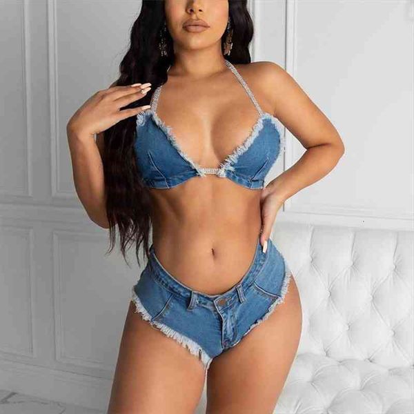 jean summer 2 piece denim off shoulder bra crop biker shorts outfits women summer clubwear tracksuits, Gray
jean summer 2 piece denim off shoulder bra crop biker shorts outfits women summer clubwear tracksuits, Gray