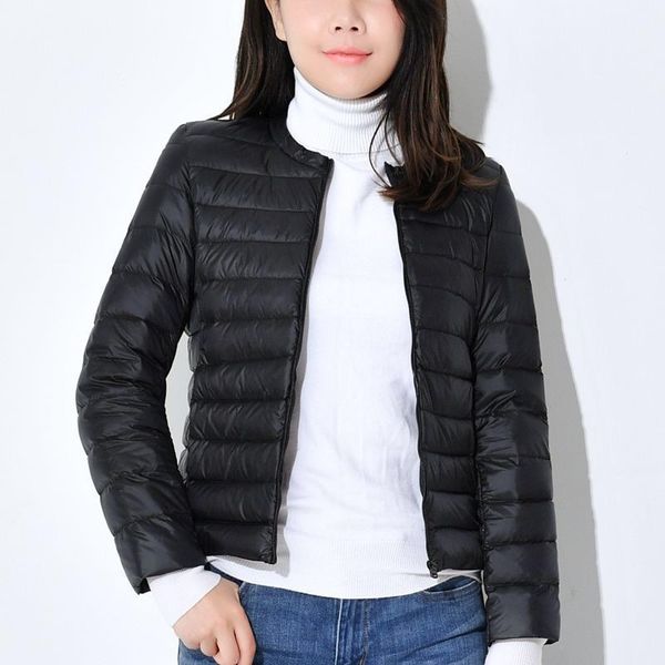 2021 new ultra light down collarless coat with feather outwear jacket women slim female windbreaker grdl, Black
2021 new ultra light down collarless coat with feather outwear jacket women slim female windbreaker grdl, Black