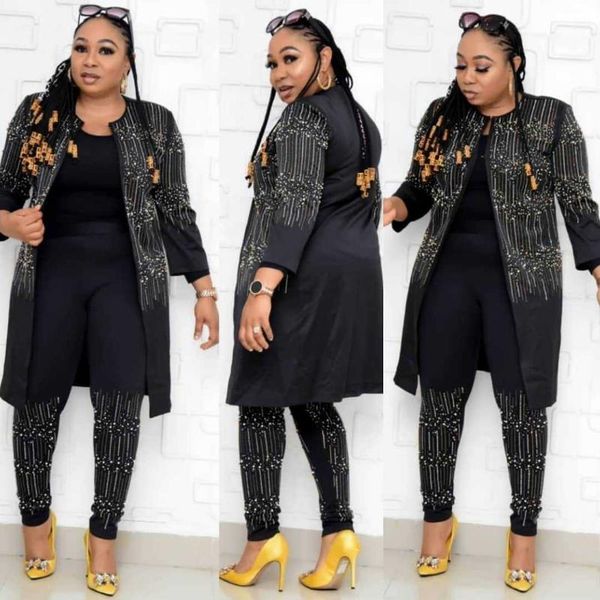 winter fashion rhinestone + cannonball 3 piece set african women's long sleeve + pencil pants 3 piece set, Gray
winter fashion rhinestone + cannonball 3 piece set african women's long sleeve + pencil pants 3 piece set, Gray