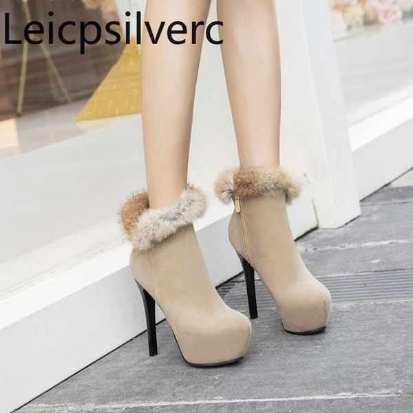 women's boots the new autumn and winter plush round head zipper fine heel high heel short tube women's shoes plus size 33-431, Black
women's boots the new autumn and winter plush round head zipper fine heel high heel short tube women's shoes plus size 33-431, Black