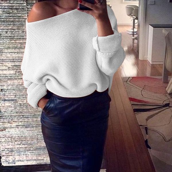 cotton sweater women winter loose one shoulder clothes solid pullover jumper for female causal autumn women sweater 2020, White;black
cotton sweater women winter loose one shoulder clothes solid pullover jumper for female causal autumn women sweater 2020, White;black