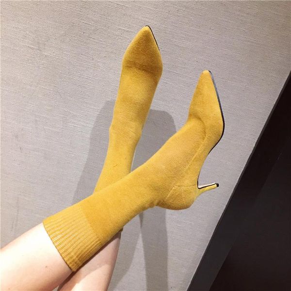women's boots 2020 autumn and winter new pointed socks boots high heel stiletto fashion skinny, Black
women's boots 2020 autumn and winter new pointed socks boots high heel stiletto fashion skinny, Black