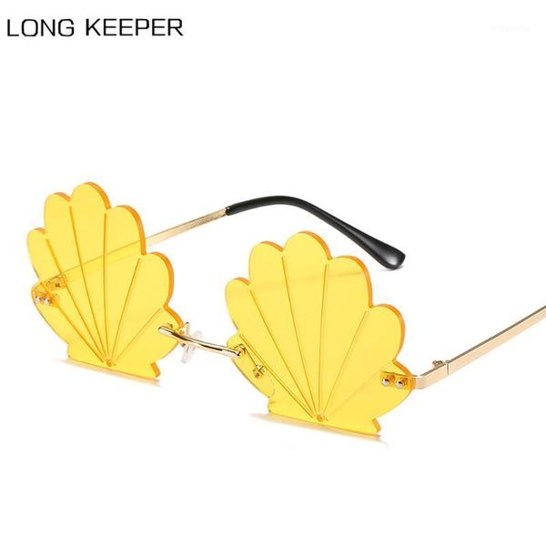 longkeeper rimless sunglasses 2020 women shell shape eyewear metal frameless funny party sun glasses female candy color oculos1, White;black
longkeeper rimless sunglasses 2020 women shell shape eyewear metal frameless funny party sun glasses female candy color oculos1, White;black