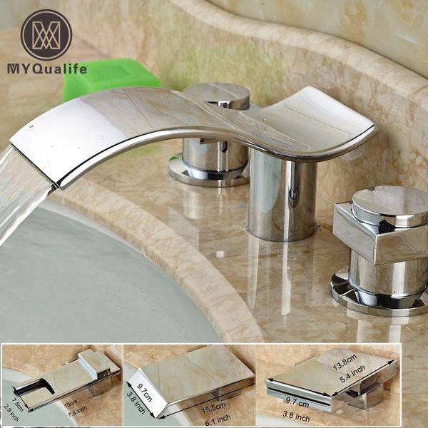 bathroom polished chrome waterfall basin faucet widespread dual handle mixer tap deck mount 3 holes
bathroom polished chrome waterfall basin faucet widespread dual handle mixer tap deck mount 3 holes