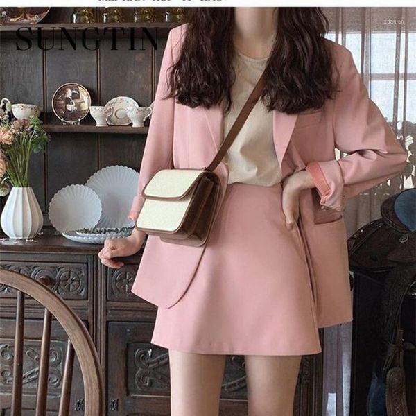 women's suits & blazers sungtin vintage office ladies blazer women notched black business jacket suit casual pink elegant cropped chic, White;black 
women's suits & blazers sungtin vintage office ladies blazer women notched black business jacket suit casual pink elegant cropped chic, White;black