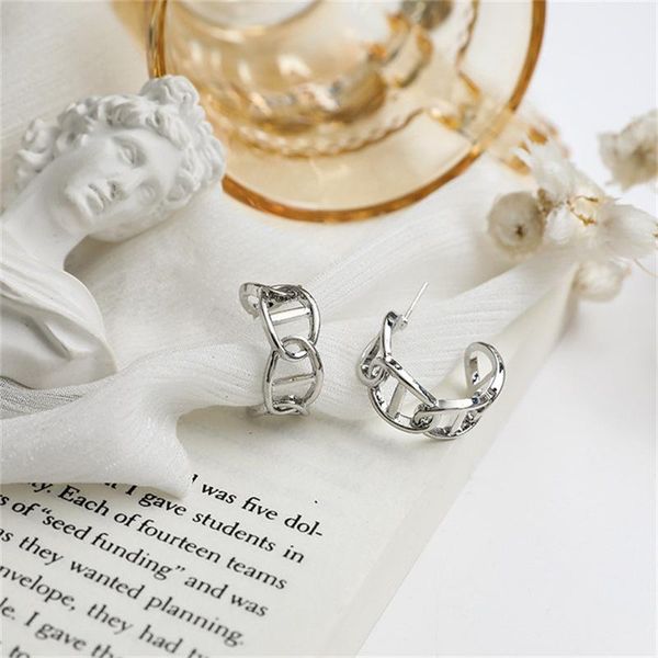 hoop & huggie trendy hollow chain earrings for women simple c shaped round circle gold silver color metal fashion jewelry gift, Golden;silver
hoop & huggie trendy hollow chain earrings for women simple c shaped round circle gold silver color metal fashion jewelry gift, Golden;silver