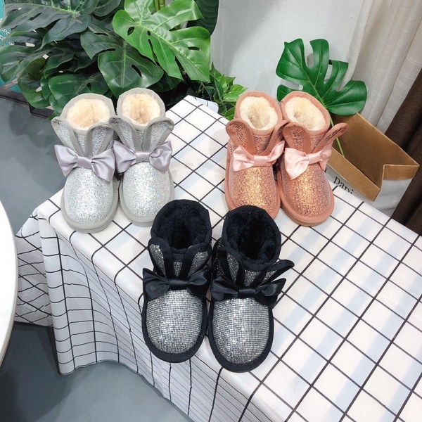 new year's new designer fashion australian classic snow boots bow gold rabbit snow boots fur children's boots, Black
new year's new designer fashion australian classic snow boots bow gold rabbit snow boots fur children's boots, Black