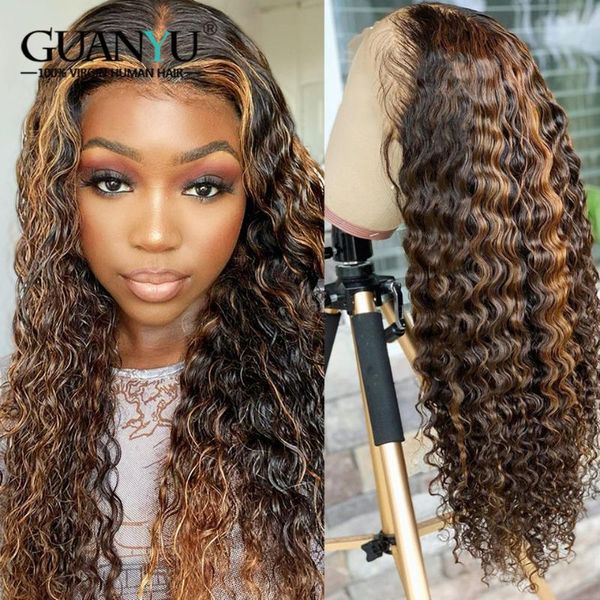 lace wigs deep wave human hair wig 13x4 pre-plucked brazilian remy ombre 150% 180% colored 4/30 highlights curly front for women, Black;brown
lace wigs deep wave human hair wig 13x4 pre-plucked brazilian remy ombre 150% 180% colored 4/30 highlights curly front for women, Black;brown