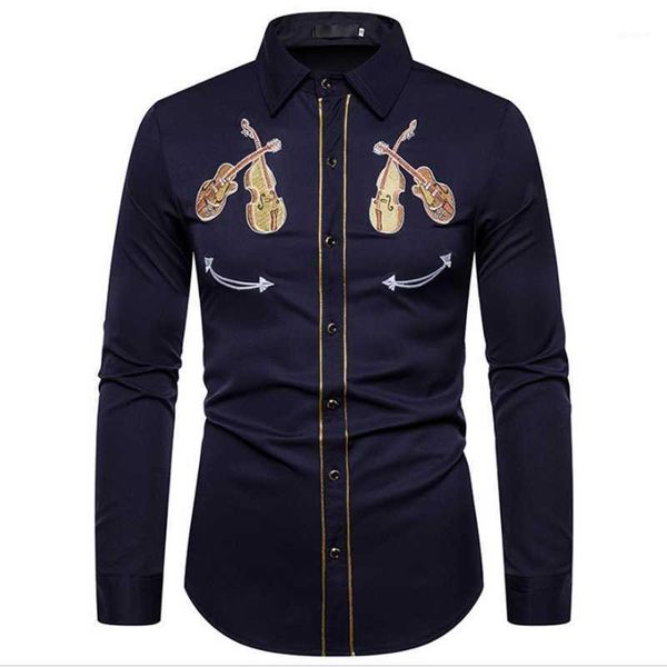 2020 men's western cowboy violin embroidery shirt casual button down shirts slim fit long sleeve party shirts personality1, White;black
2020 men's western cowboy violin embroidery shirt casual button down shirts slim fit long sleeve party shirts personality1, White;black