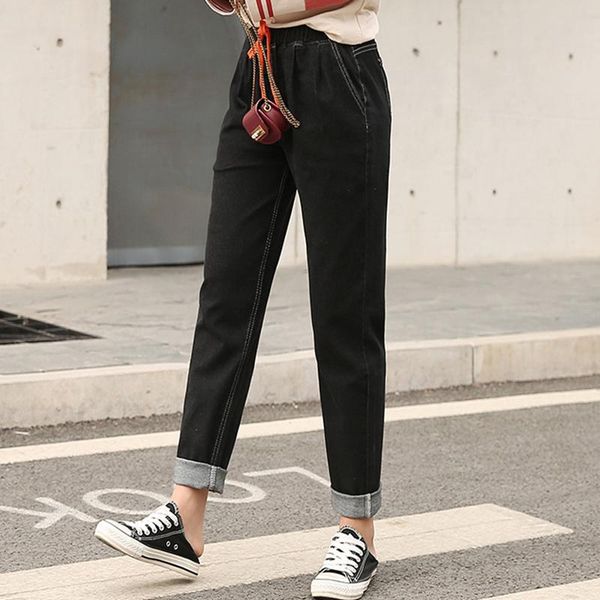 women's jeans slim fit denim casual women long waist harem pants korean drawstring elastic large size xl-8xl, Blue
women's jeans slim fit denim casual women long waist harem pants korean drawstring elastic large size xl-8xl, Blue