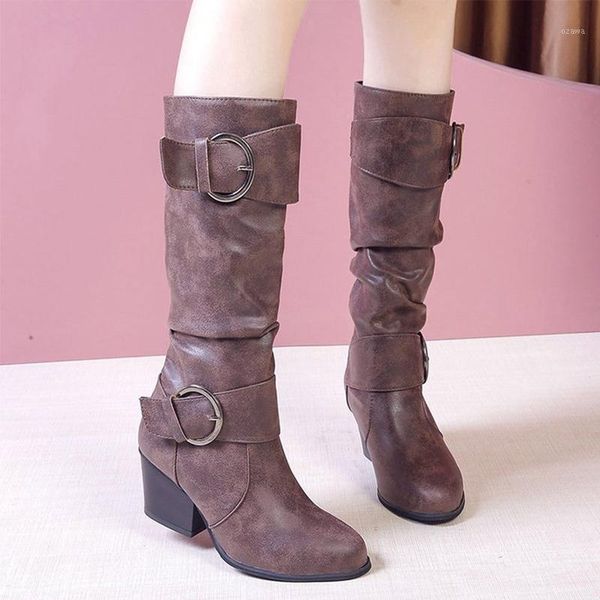 boots women knee-high pu leather sewing metal buckle med heel ladies mature women's shoes 2021 female autumn 1, Black
boots women knee-high pu leather sewing metal buckle med heel ladies mature women's shoes 2021 female autumn 1, Black