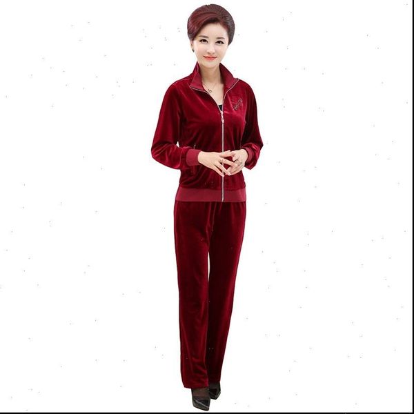 women velvet tracksuit spring autumn mother clothes long sleeve jacket trousers two piece velvet suit plus size 4xl pants set, Gray
women velvet tracksuit spring autumn mother clothes long sleeve jacket trousers two piece velvet suit plus size 4xl pants set, Gray