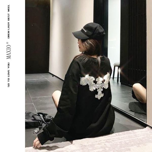 croxin loose cashmere dark wind heavy industry drill plush long sleeve fat mm large cotton sweater, Black
croxin loose cashmere dark wind heavy industry drill plush long sleeve fat mm large cotton sweater, Black