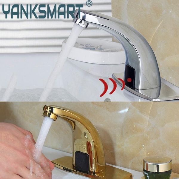 automatic sensor faucet gold chrome finished deck mounted stainless steel bathroom wash basin touchless infrared faucet
automatic sensor faucet gold chrome finished deck mounted stainless steel bathroom wash basin touchless infrared faucet