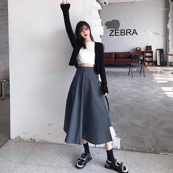women's skirts irregular tassel pocket solid dark girl street high waist girl punk female personalized skirt midi faldas pl1281, Black
women's skirts irregular tassel pocket solid dark girl street high waist girl punk female personalized skirt midi faldas pl1281, Black
