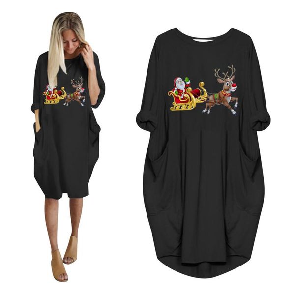 4@ christmas pocket women's winter dress plus size loose o-neck pocket christmas printed dress 2020 autumn winter 5xl, Black;gray
4@ christmas pocket women's winter dress plus size loose o-neck pocket christmas printed dress 2020 autumn winter 5xl, Black;gray
