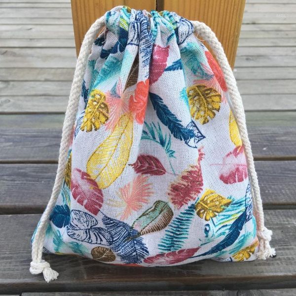 gift wrap 1pc cotton linen drawstring organizer bag party print colorful leaf yl408h1
gift wrap 1pc cotton linen drawstring organizer bag party print colorful leaf yl408h1