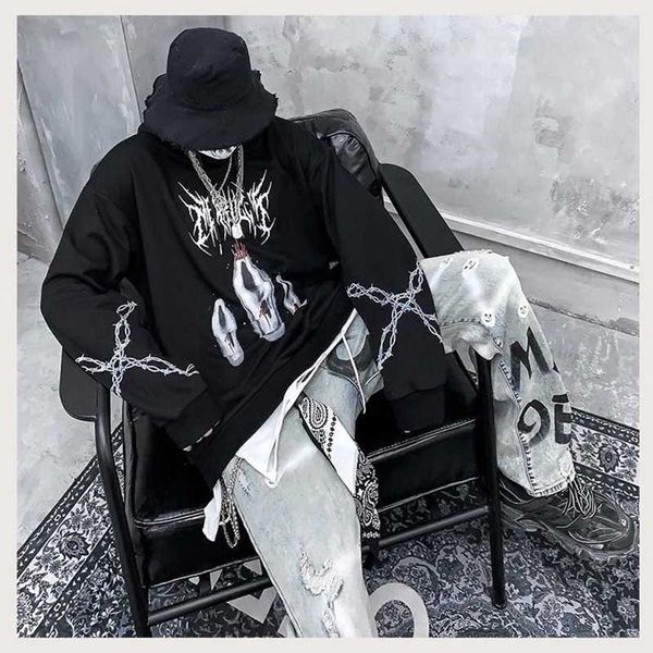 men women hip hop hoodie sweatshirt three ghost print harajuku streetwear hooded pullover cotton autumn hoodie hiphop oversize lj201103, Black
men women hip hop hoodie sweatshirt three ghost print harajuku streetwear hooded pullover cotton autumn hoodie hiphop oversize lj201103, Black