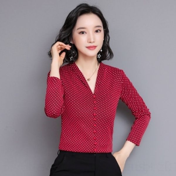 crmmc polka dot shirt print mesh autumn shirt women's long sleeve bottomed oversized 2019 korean slim fit and versatile v-neck new wome, White
crmmc polka dot shirt print mesh autumn shirt women's long sleeve bottomed oversized 2019 korean slim fit and versatile v-neck new wome, White