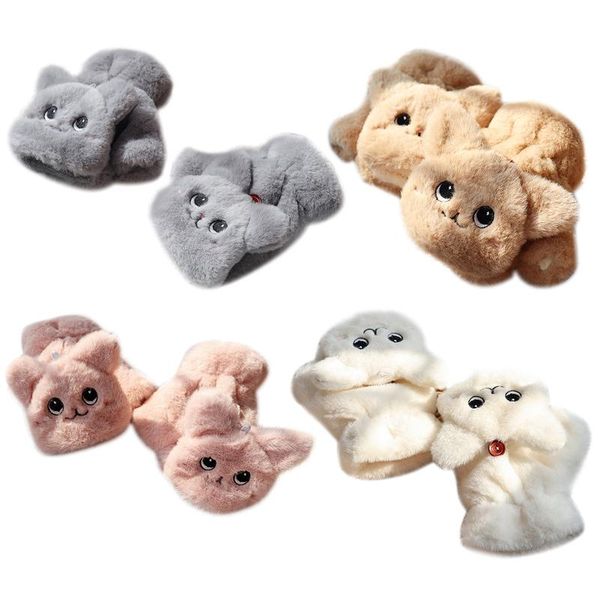 five fingers gloves women thicken plush warm half finger cute cat convertible flip mittens 634c, Blue;gray
five fingers gloves women thicken plush warm half finger cute cat convertible flip mittens 634c, Blue;gray