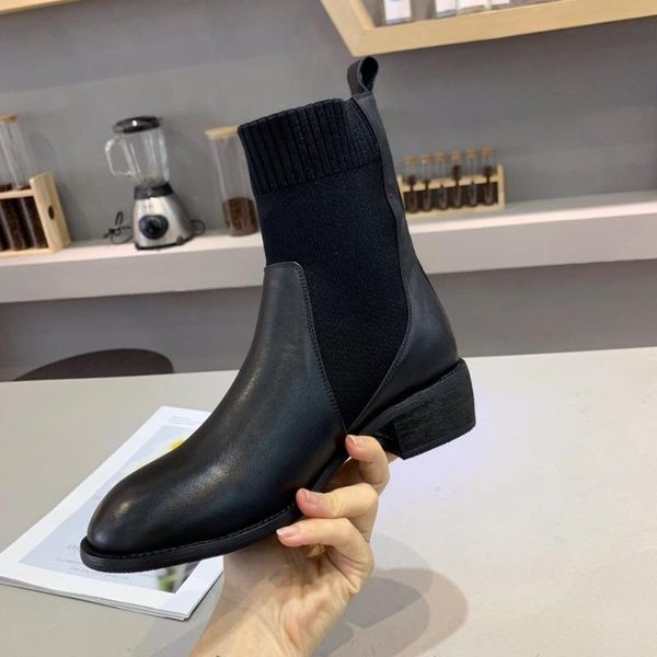 boots 2021 autumn and winter round toe women genuine leather cotton slip on square heel short, Black
boots 2021 autumn and winter round toe women genuine leather cotton slip on square heel short, Black