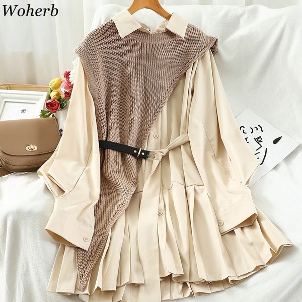 woherb two piece outfits for women streetwear pleated skirts mini dresses irregular knitted vest fashion suit 2 piece sets 201130, White
woherb two piece outfits for women streetwear pleated skirts mini dresses irregular knitted vest fashion suit 2 piece sets 201130, White