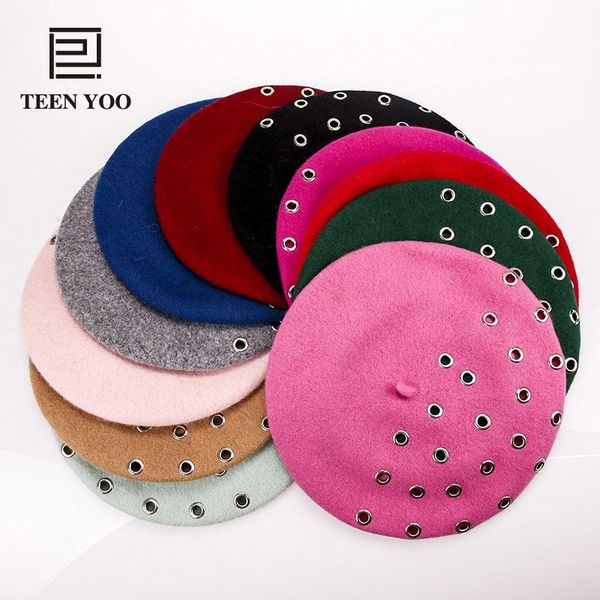 women beret homme lovely circle iron ring solid breathable woolen autumn winter retro cap girls outdoor casual berets teenyoo, Blue;gray
women beret homme lovely circle iron ring solid breathable woolen autumn winter retro cap girls outdoor casual berets teenyoo, Blue;gray