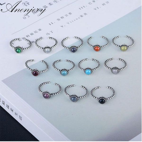 anenjery vintage fashion 925 sterling silver twelve months birthday stone thai silver ring for women anilons s-r101, Golden;silver
anenjery vintage fashion 925 sterling silver twelve months birthday stone thai silver ring for women anilons s-r101, Golden;silver