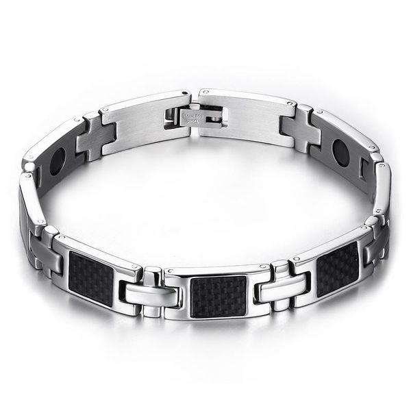 link, chain beautiful fashion elegant 9mm stainless steel bracelets for women carbon fiber wristband gorgeous jewelry, Black
link, chain beautiful fashion elegant 9mm stainless steel bracelets for women carbon fiber wristband gorgeous jewelry, Black