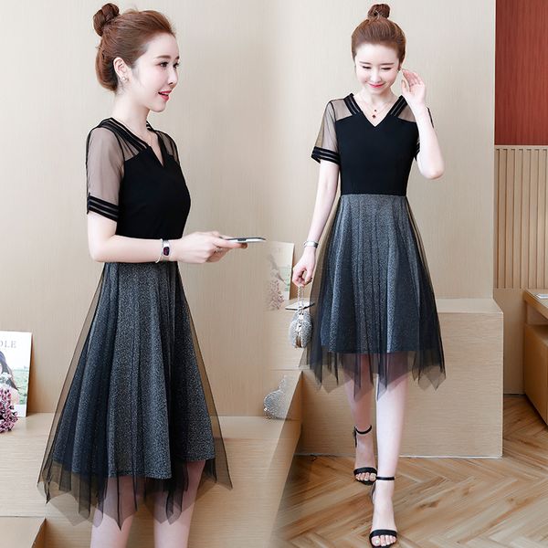 women's women will see v-neck slashes mesh plus size casual skinny line skater dressed as party dress aj9k, Black;gray
women's women will see v-neck slashes mesh plus size casual skinny line skater dressed as party dress aj9k, Black;gray