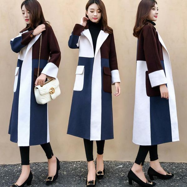 winter new elegant women coat long sleeve mid-length female contrast loose length of casual wool outwear r409 42xn, Black
winter new elegant women coat long sleeve mid-length female contrast loose length of casual wool outwear r409 42xn, Black