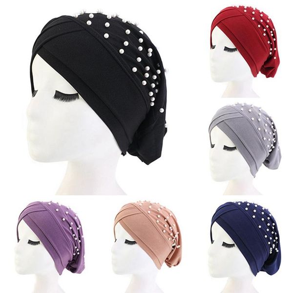 muslim inner hijab bohemian turban cashmere cross wrap head hat wool knitted hijab hat turban, Blue;gray